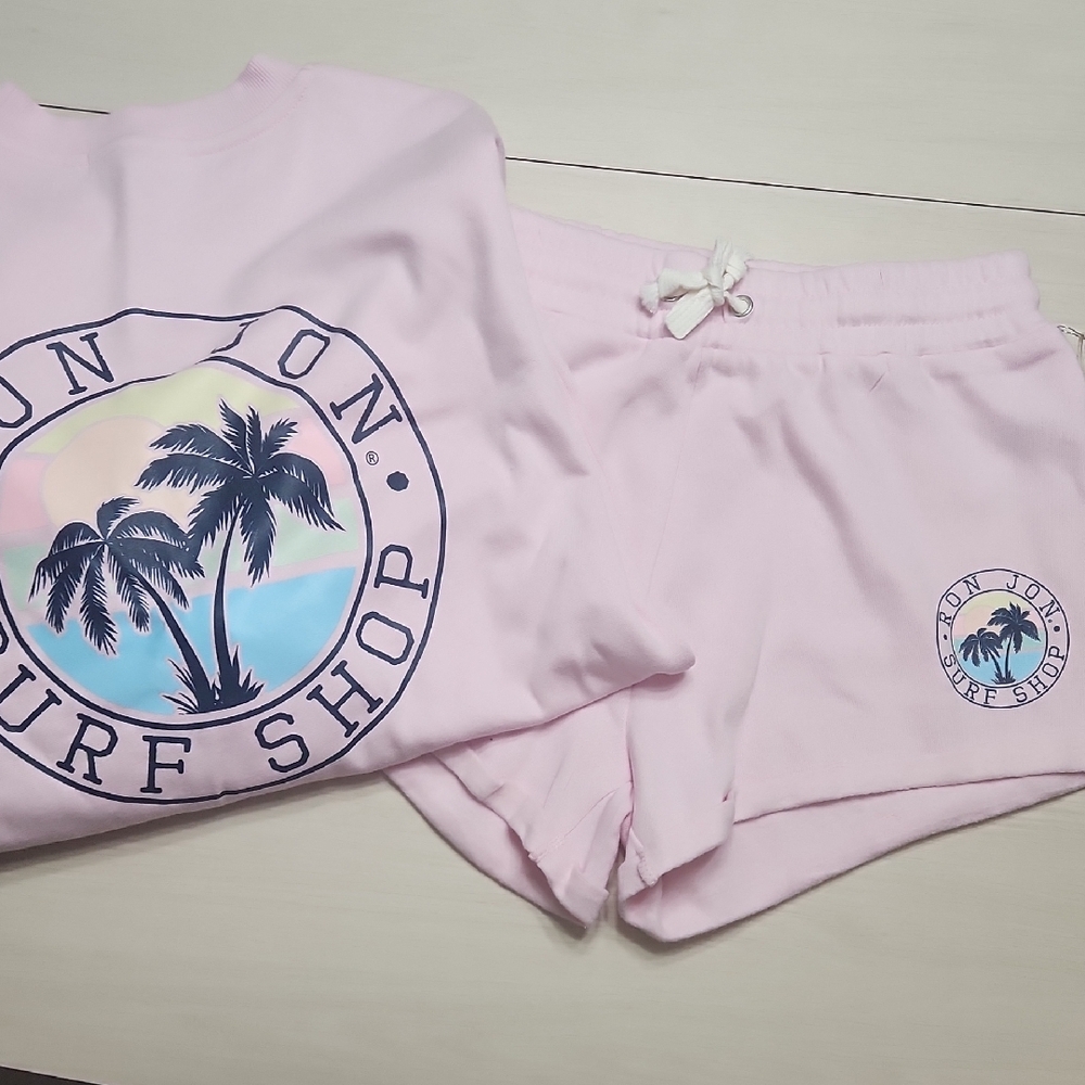 Pink Surf Shop T-Shirt and Shorts Set